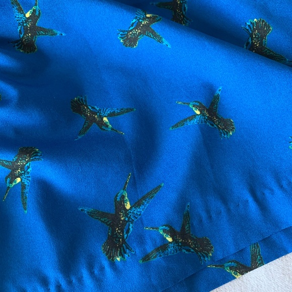 Kensie Blue with Sparrow Print Skater Dress - Picture 2 of 12